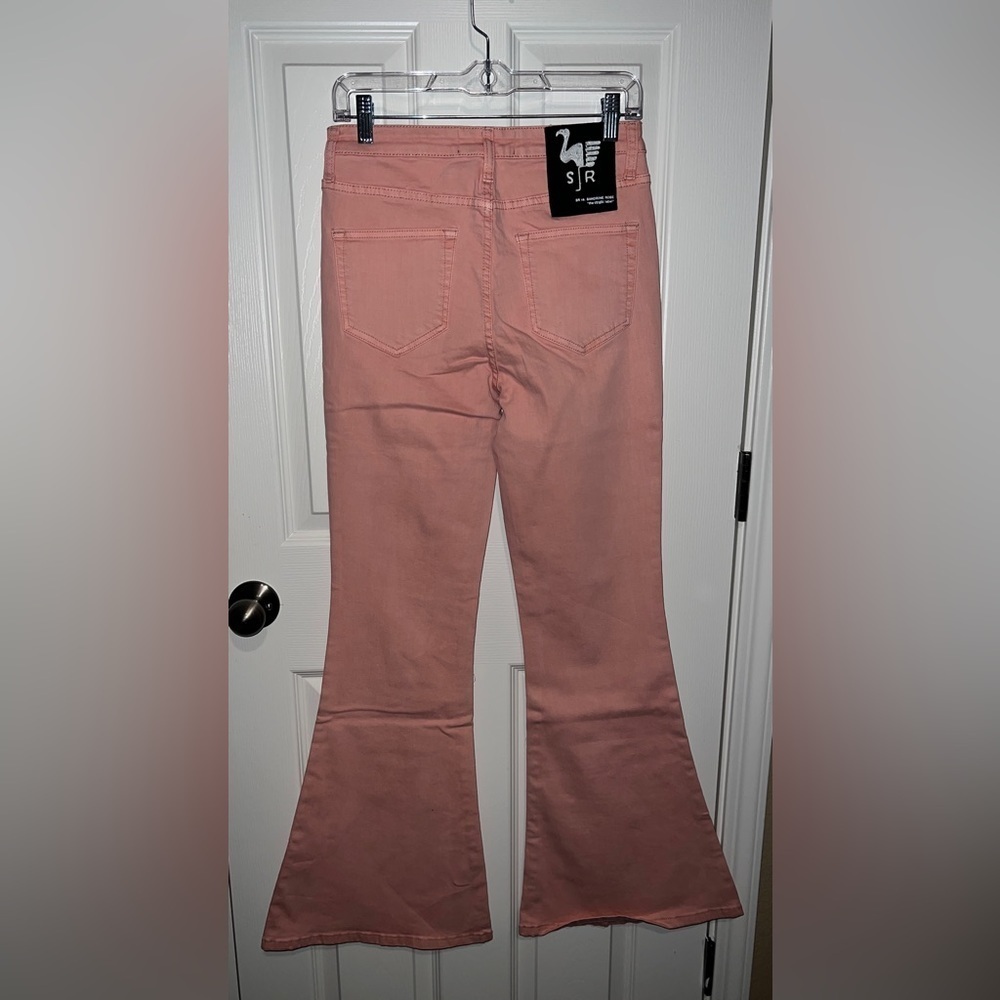 🌸 NWT! Sandrine Rose X Free People Super Flare Jeans - Picture 4 of 11
